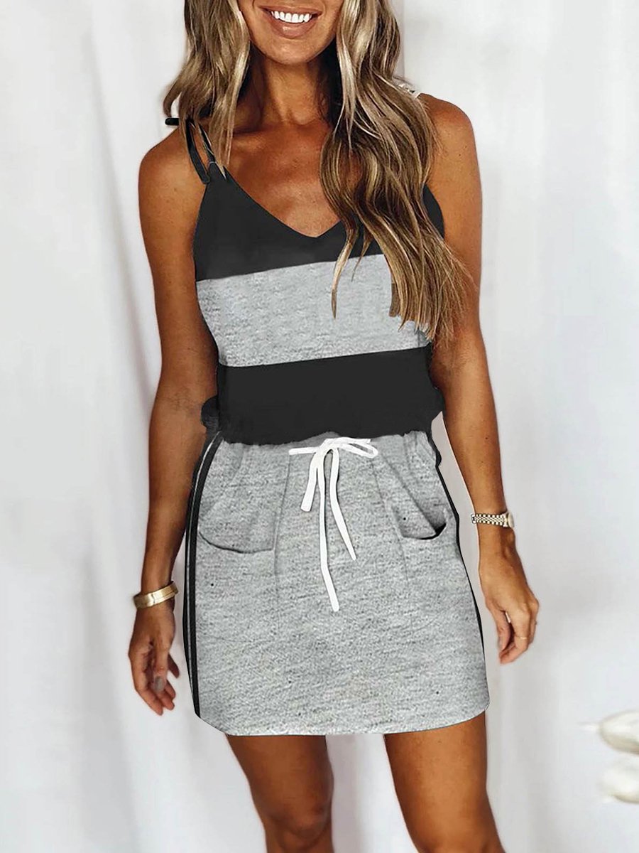 Lunimesd Drawstring Pocket Sleeveless Dress