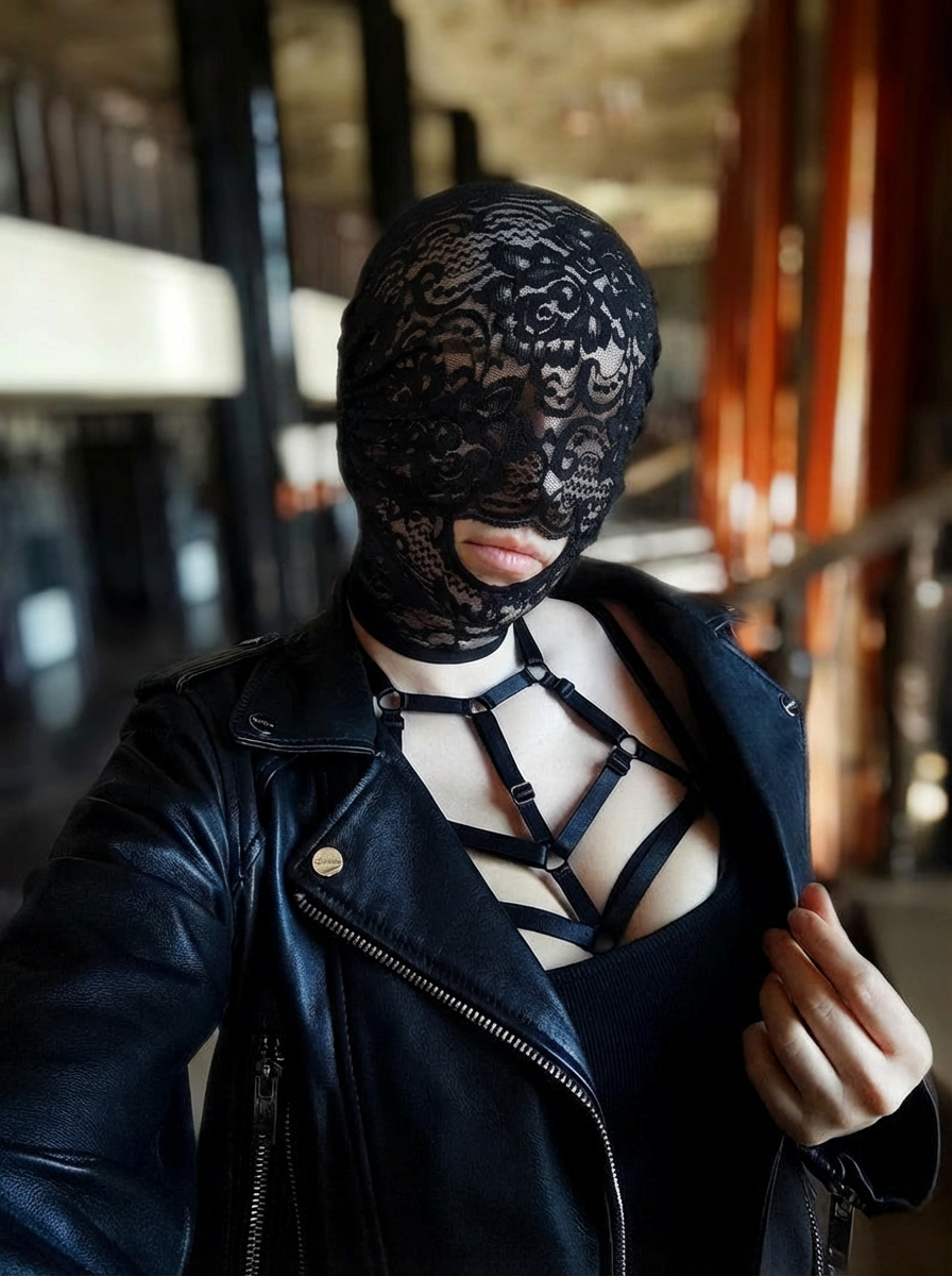 Lace Face Mask with Mouth Opening 51