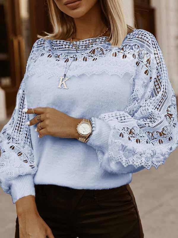 Lunimesd Round Neck Cutout Sweater