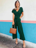 Lunimesd V Neck Lace-up Jumpsuit