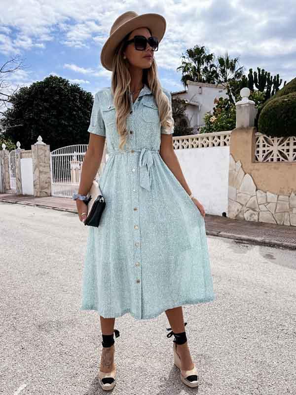 Lunimesd Printed Button Dress