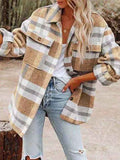 Lunimesd Loose Plaid Shirt Coat