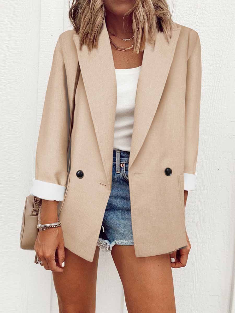 Lunimesd Solid Color Slim-Fit Blazer