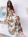 Lunimesd V-Neck Print Maxi Dress