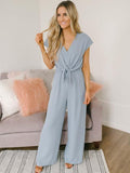 Lunimesd V Neck Loose Jumpsuit