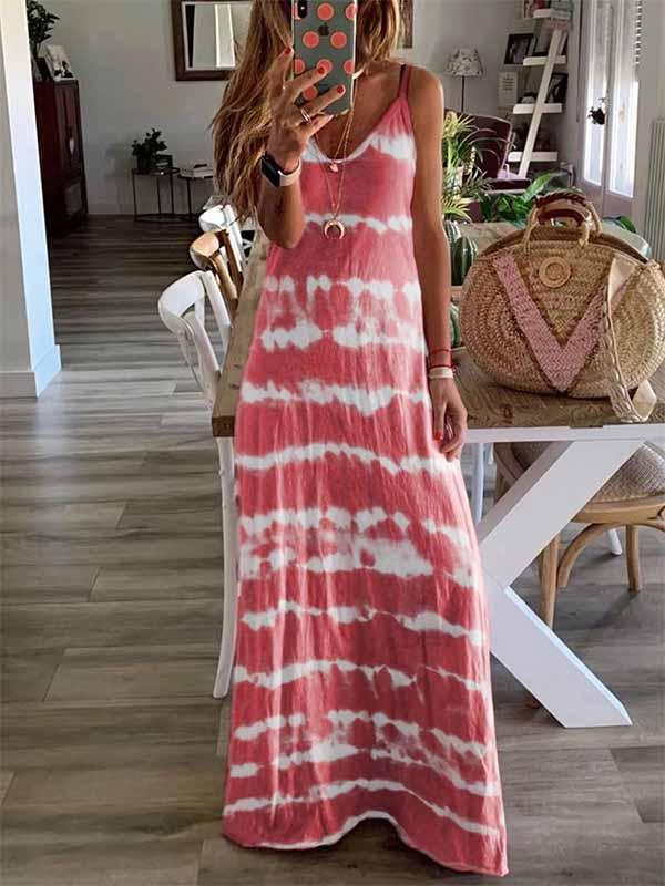 Lunimesd Tie-dye Print Maxi Dress