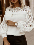 Lunimesd Round Neck Cutout Sweater