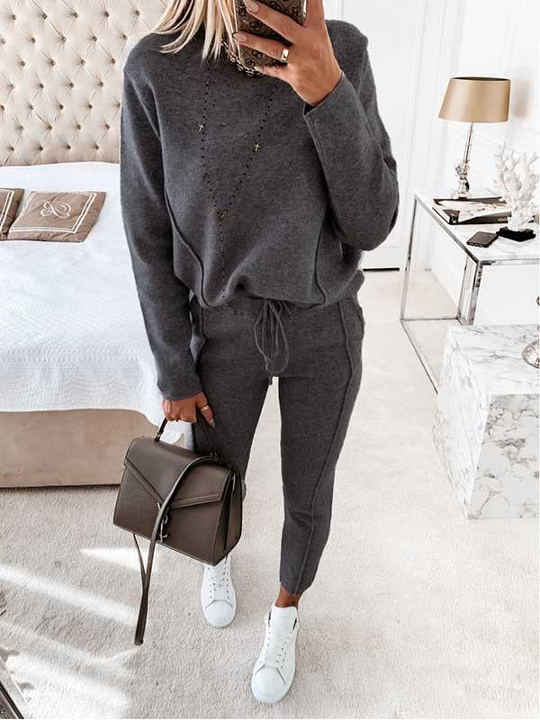 Lunimesd Drawstring Plain Loungewear Sets (3 colors)