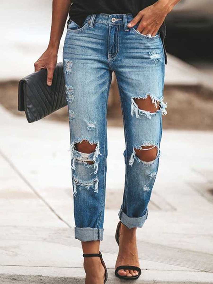 Lunimesd Sexy Ripped Jean Pants