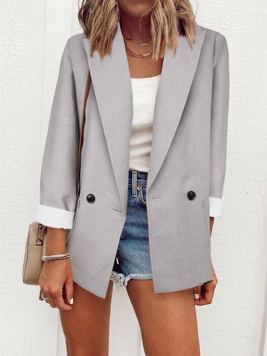 Lunimesd Solid Color Slim-Fit Blazer