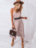 Lunimesd Sexy V-Neck Pleated Dress