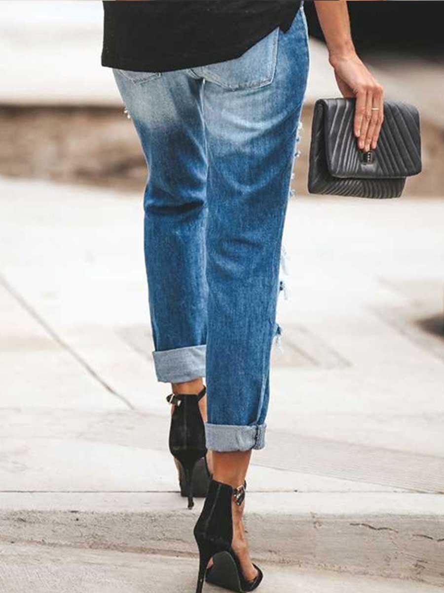 Lunimesd Sexy Ripped Jean Pants