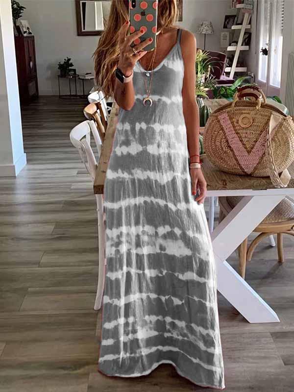 Lunimesd Tie-dye Print Maxi Dress