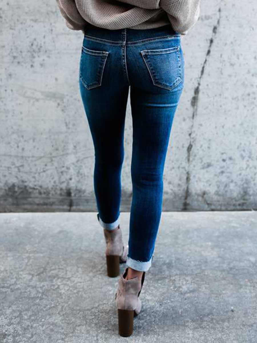 Lunimesd Stretch Slim Ripped Jeans