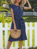 Lunimesd Polka Dot Pleated Dress