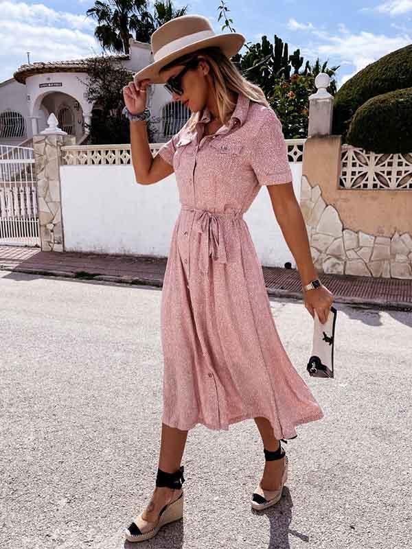 Lunimesd Printed Button Dress