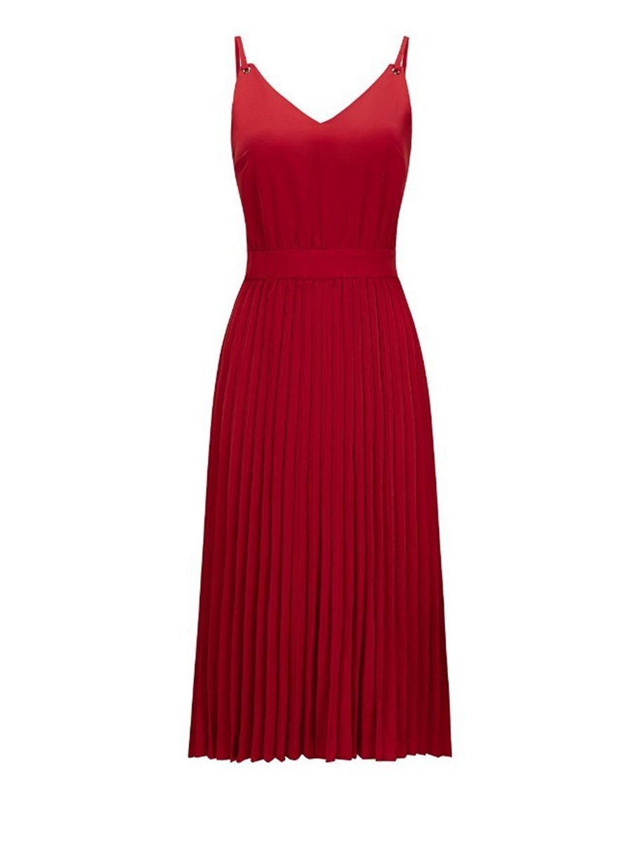 Lunimesd Sexy V-Neck Pleated Dress
