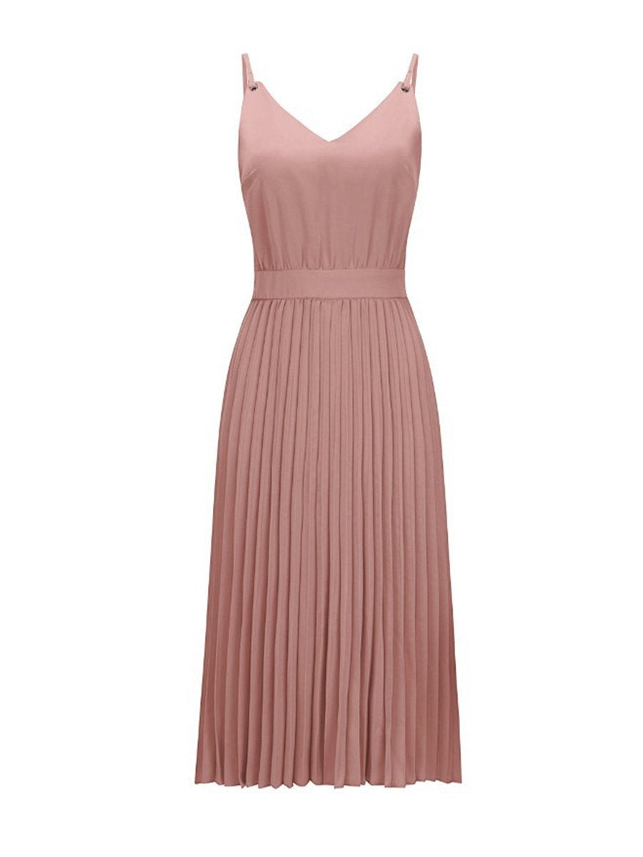 Lunimesd Sexy V-Neck Pleated Dress