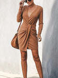Lunimesd Long-Sleeved V-Neck Dress