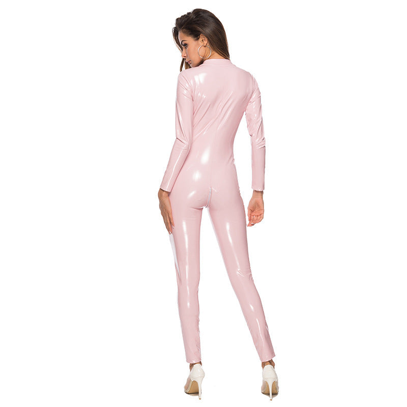Red PU Leather Full-Body Catsuit