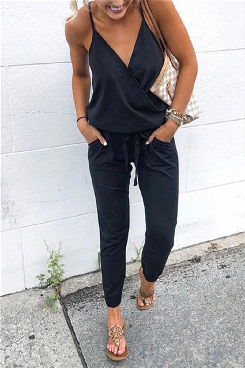 Lunimesd Lace-Up Backless Camisole Jumpsuit