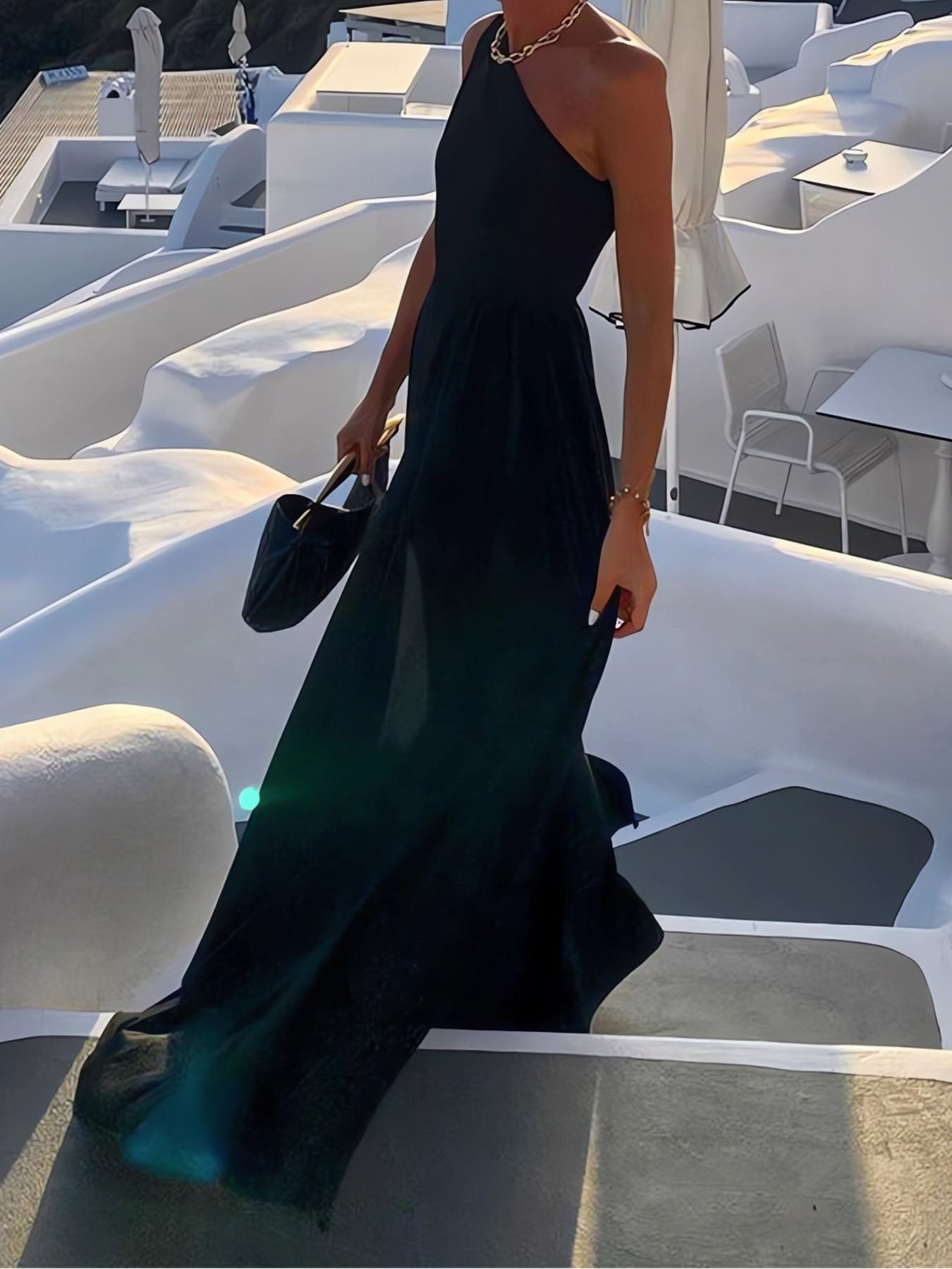 Solid Color Casual Dress