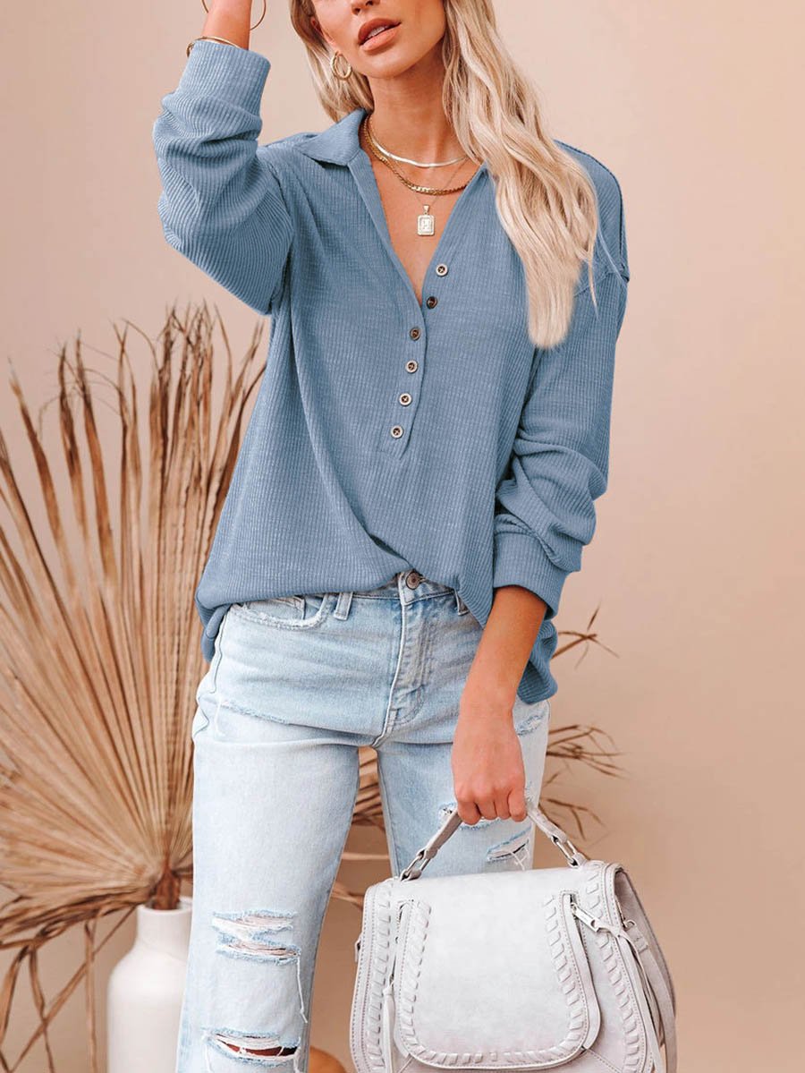 Lunimesd Button Down Casual Top
