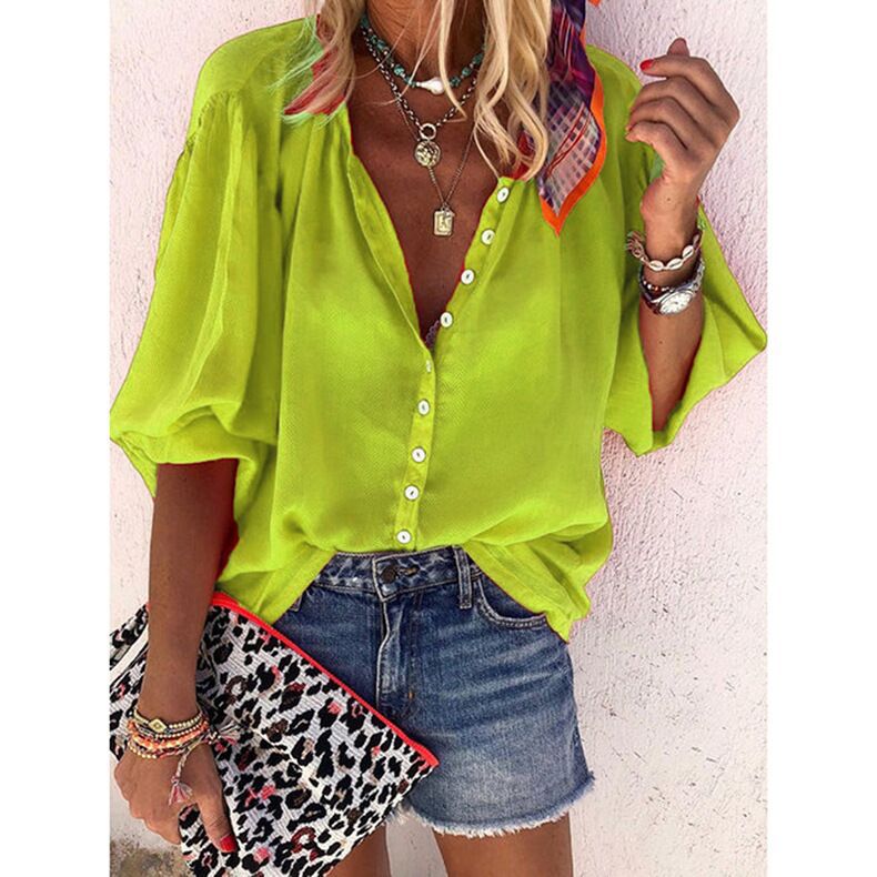 Lunimesd Solid Color Button Loose Shirt(11 Colors)