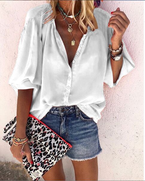 Lunimesd Solid Color Button Loose Shirt(11 Colors)