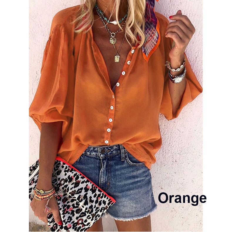 Lunimesd Solid Color Button Loose Shirt(11 Colors)