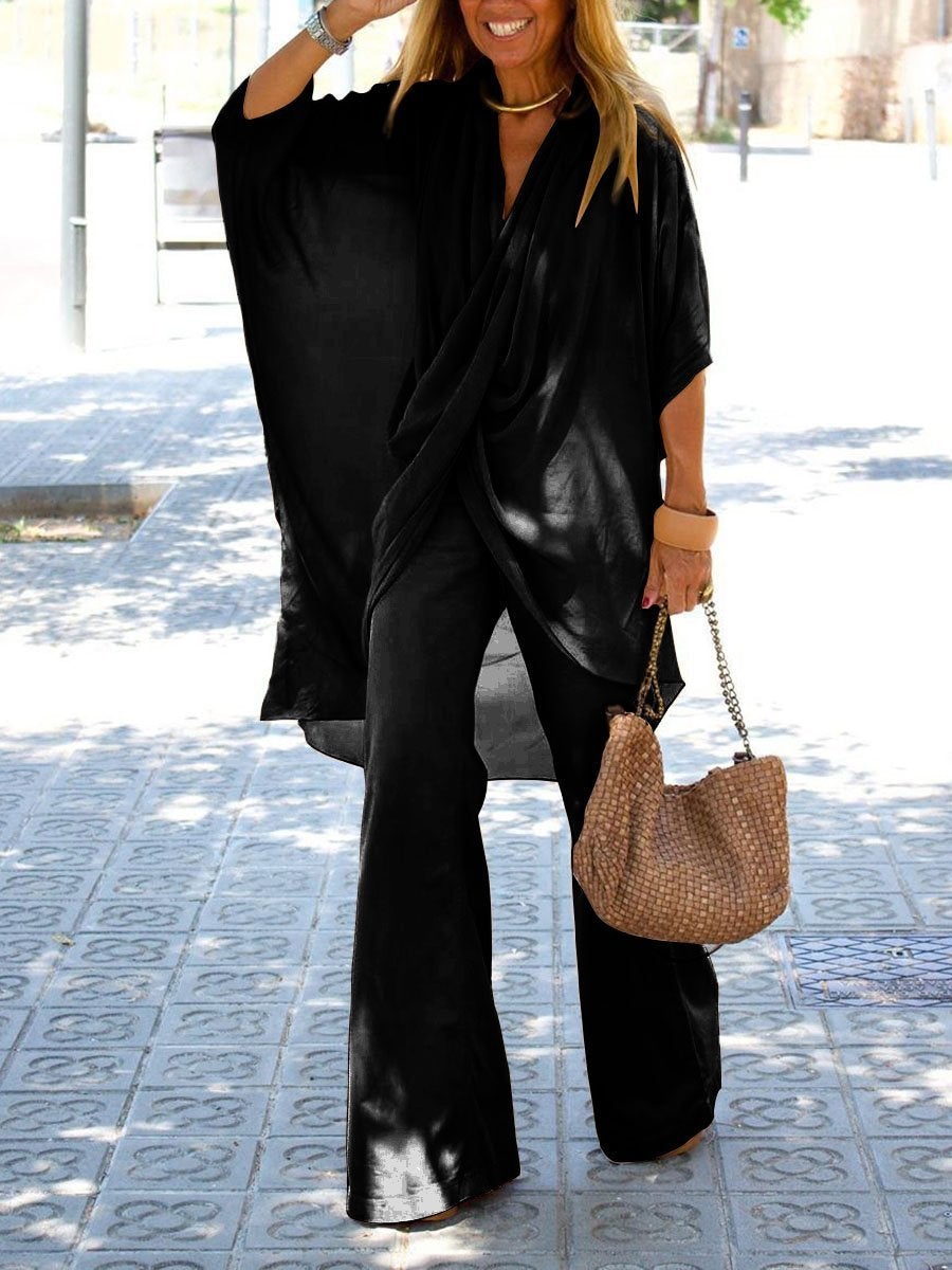 Lunimesd Eden Cotton Casual Solid Color Loose Pants Suit