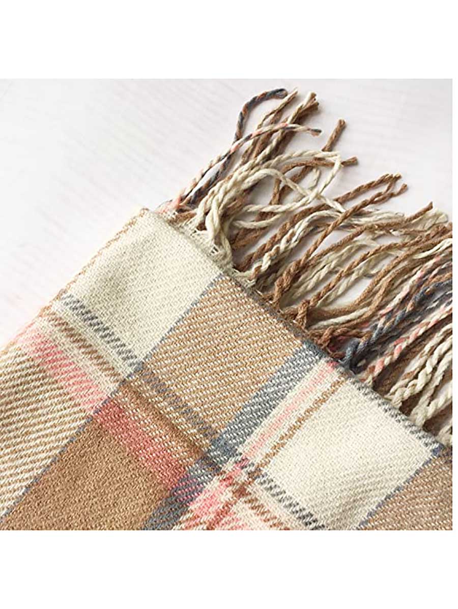 Lunimesd Warm Plaid Tassel Scarf