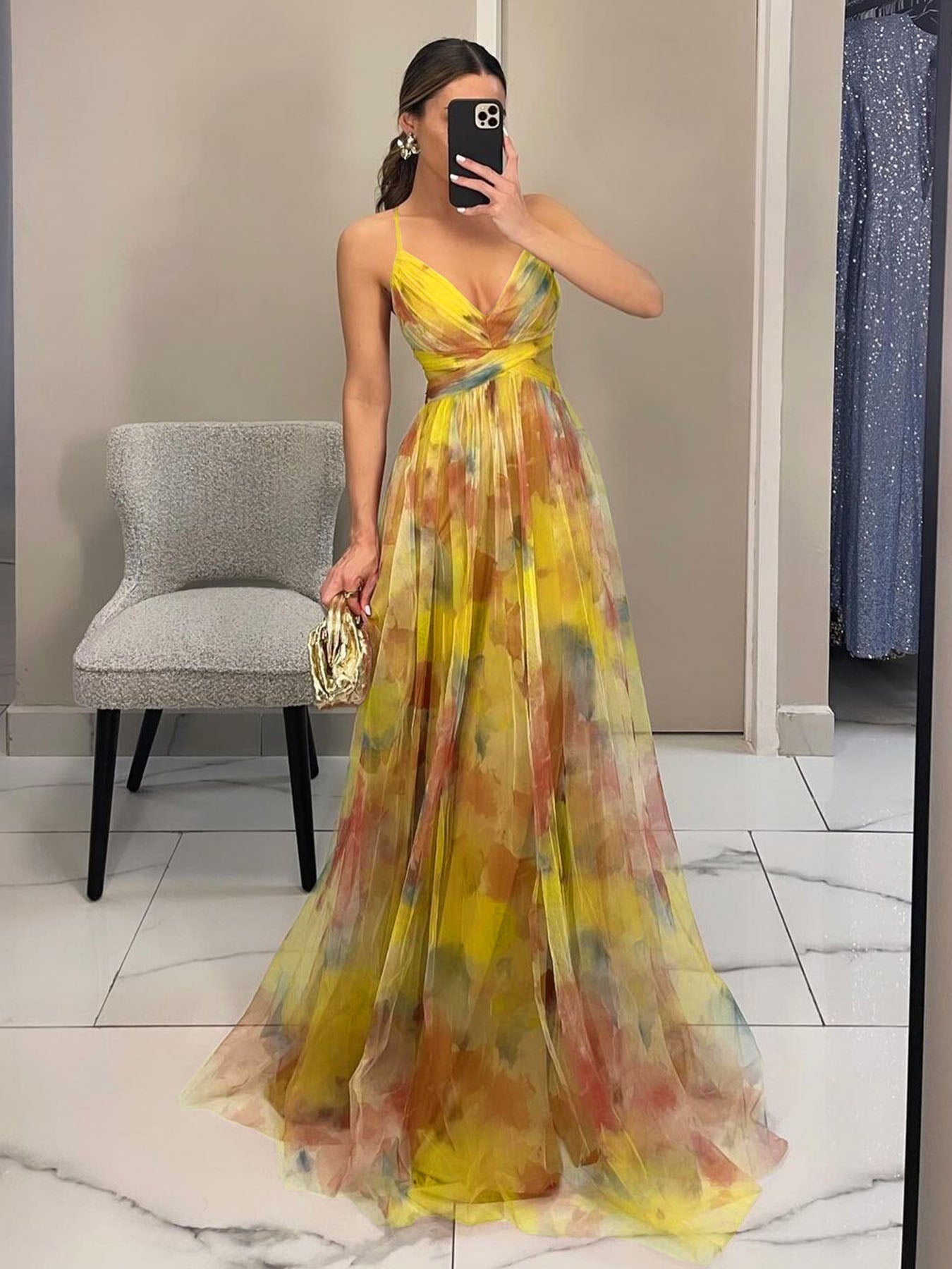 Ombre Mesh Artistry Maxi Dress