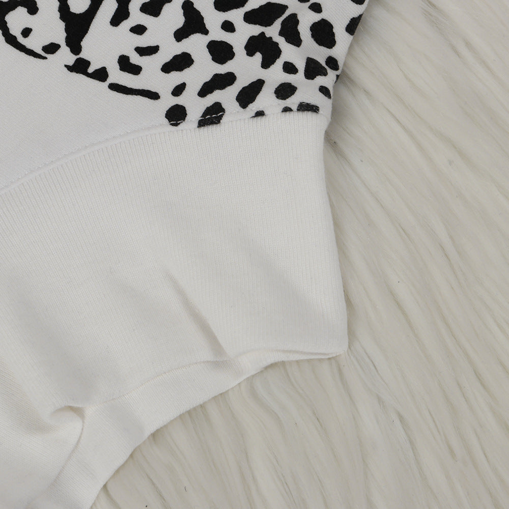 Lunimesd Turtleneck Leopard Mini Dress
