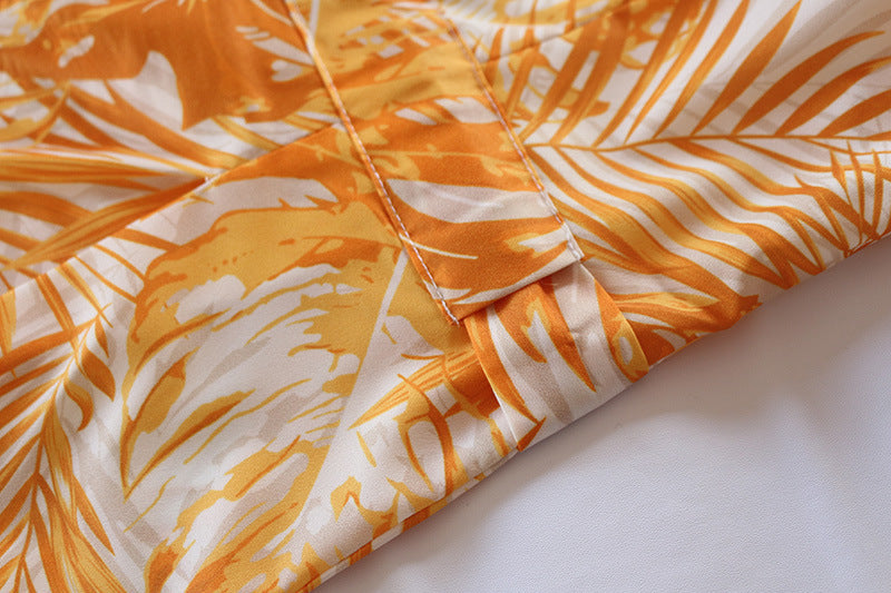 Lunimesd Printed Lace-Up Loose Maxi dress