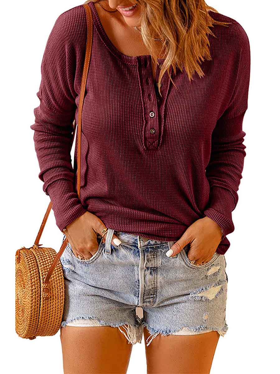 Lunimesd Solid Color Casual Long-Sleeved T-Shirt(8 colors)