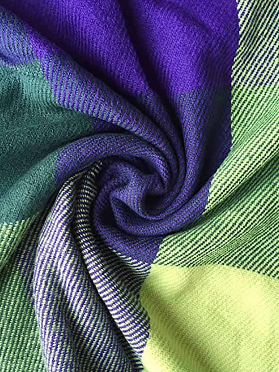 Lunimesd Warm Plaid Tassel Scarf