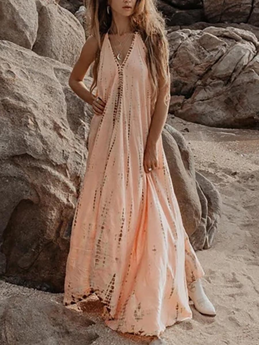 Lunimesd V-Neck Printed Camisole Dress