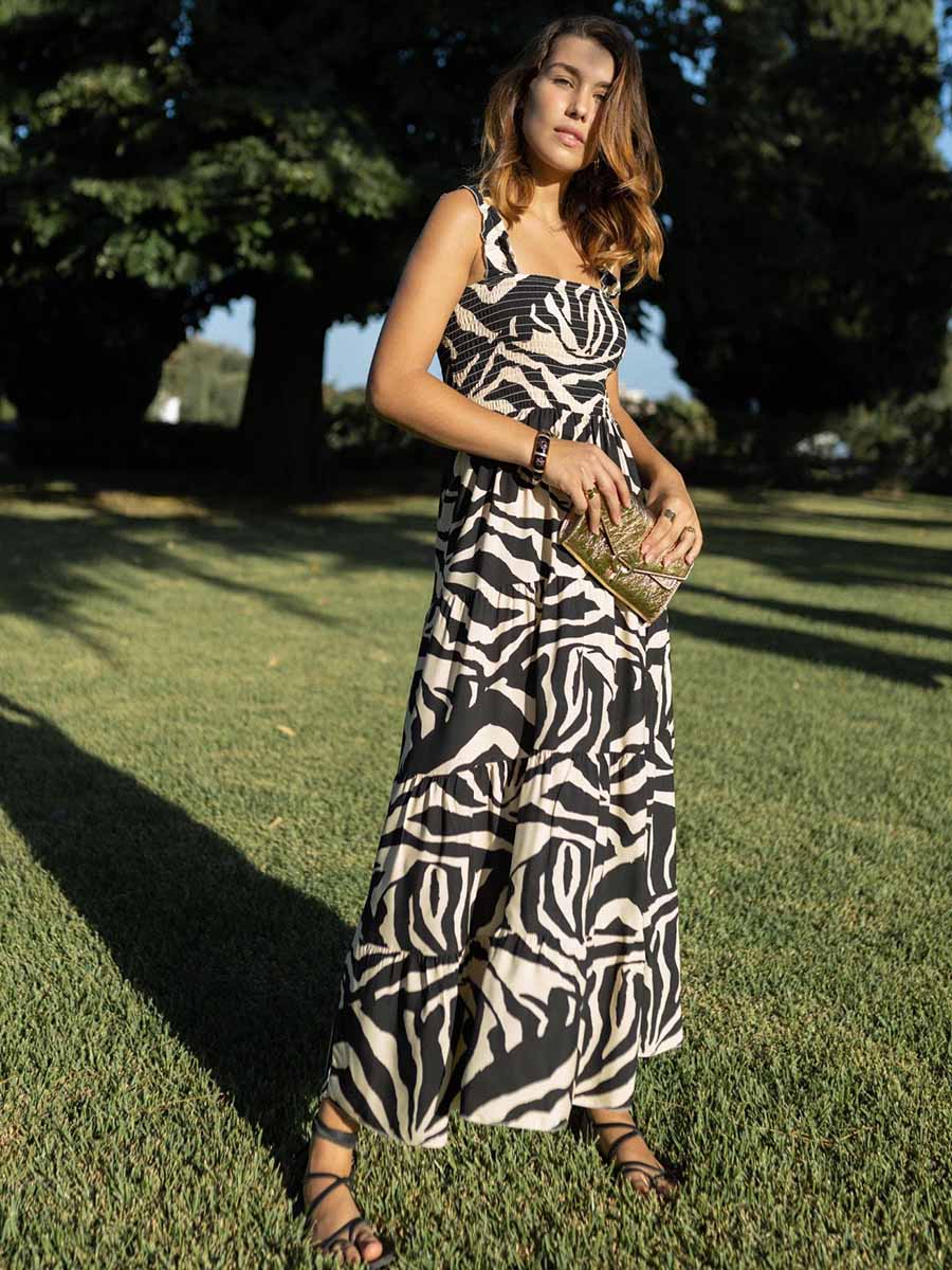 Lunimesd Printed Halter Beach Resort Dress(3 Colors)