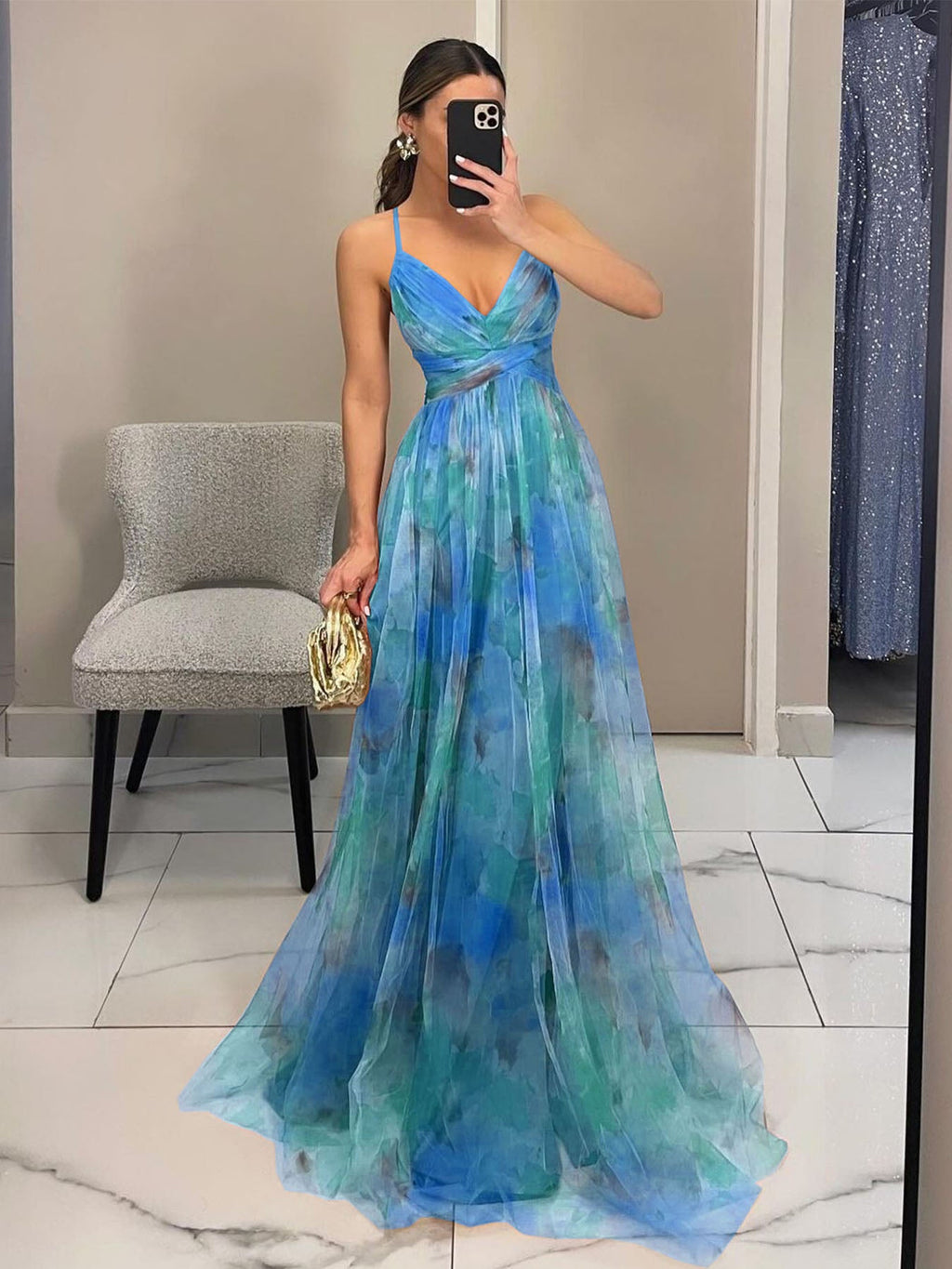Ombre Mesh Artistry Maxi Dress