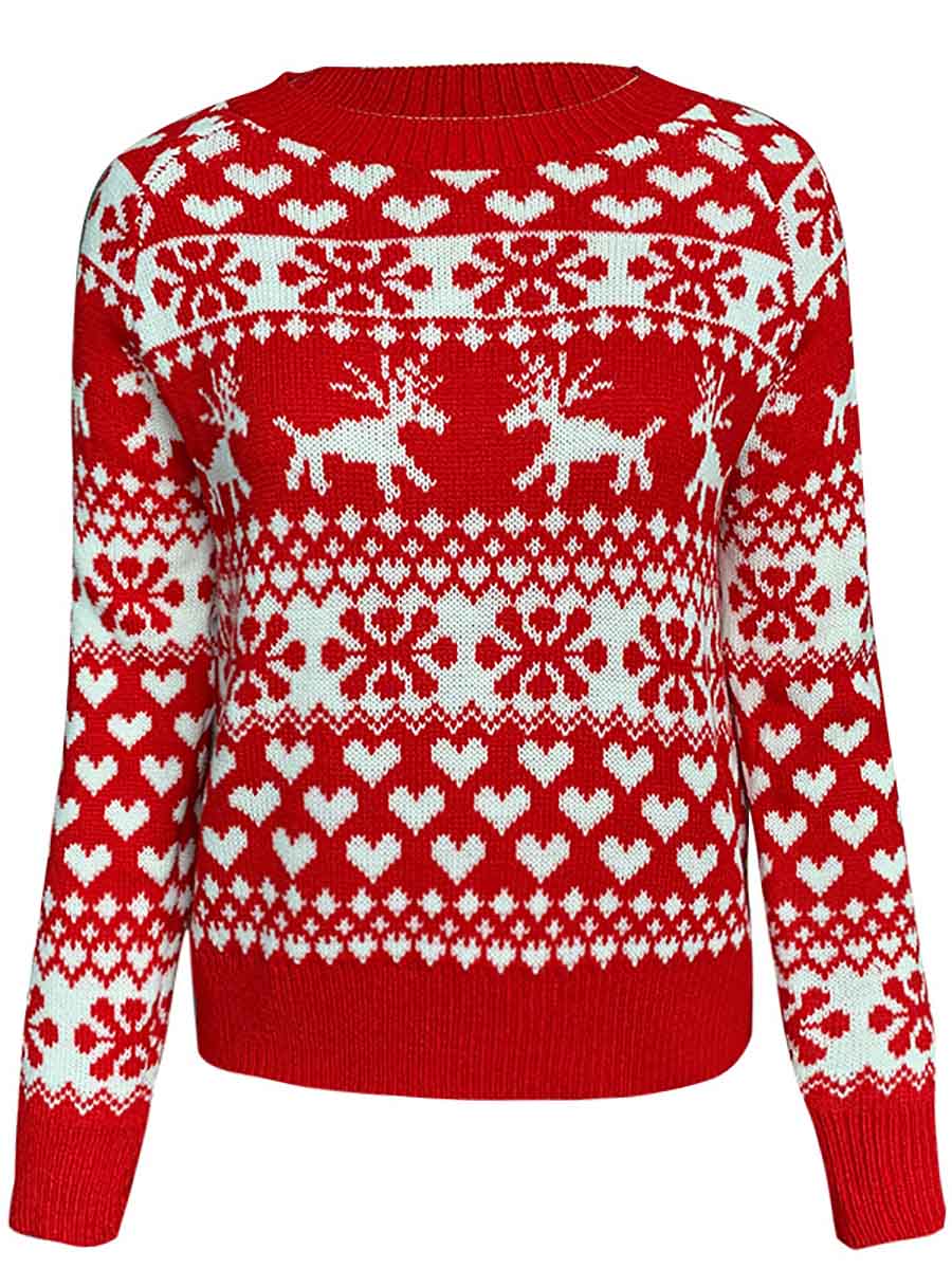 Lunimesd Snowflake Moose Christmas Sweater
