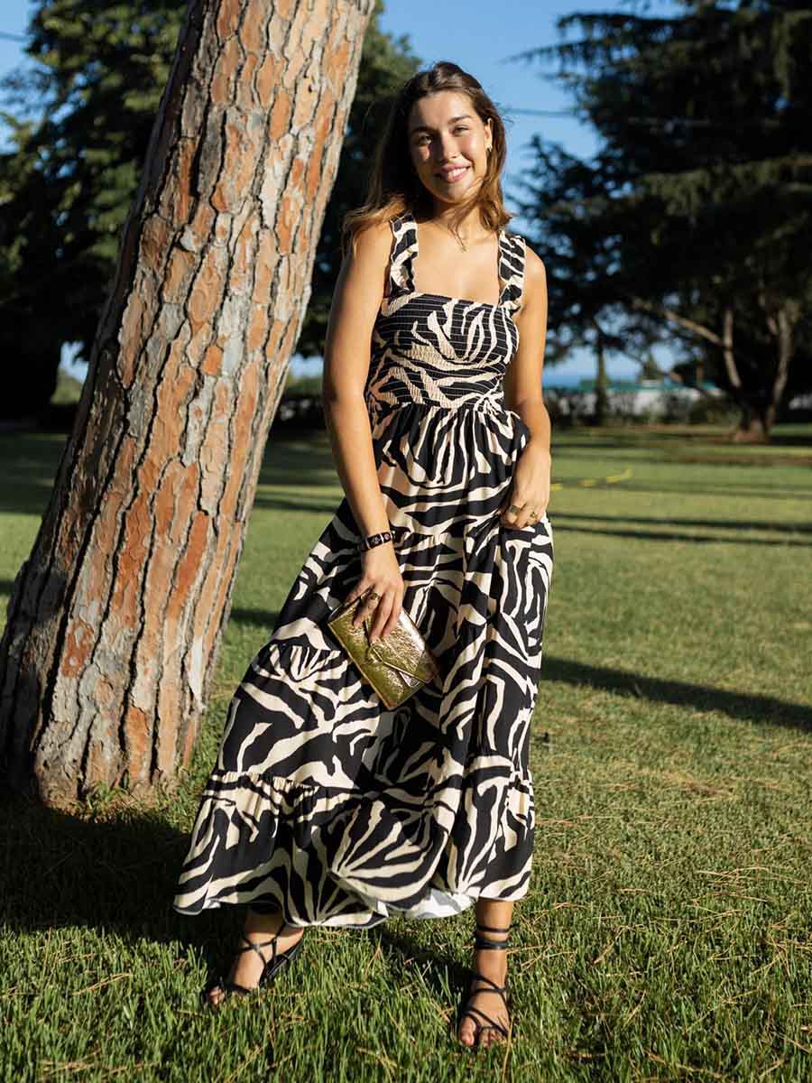 Lunimesd Printed Halter Beach Resort Dress(3 Colors)
