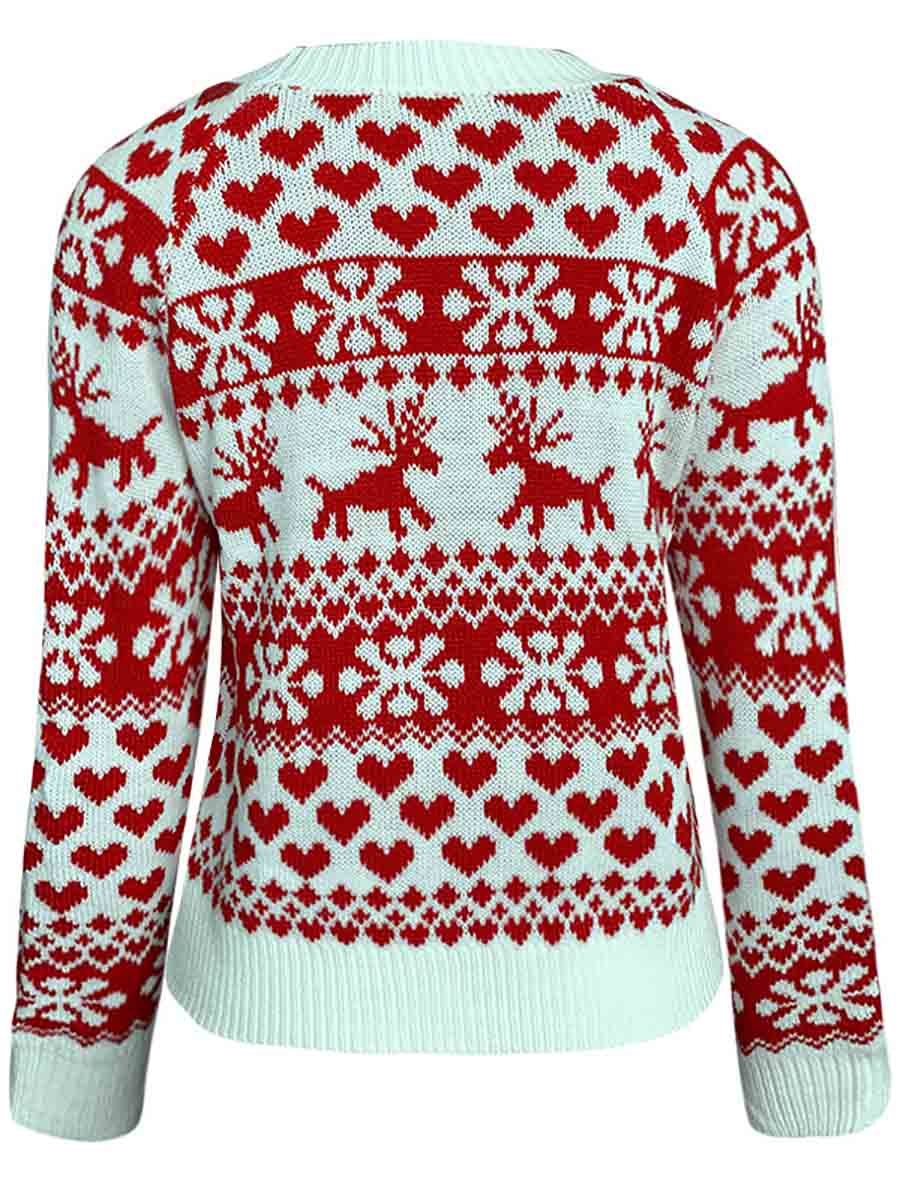 Lunimesd Snowflake Moose Christmas Sweater