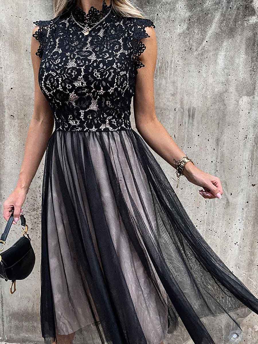 Lunimesd Sweet Lace Midi Dress