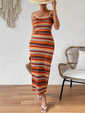 Geo Print Split Thigh Cami Dress