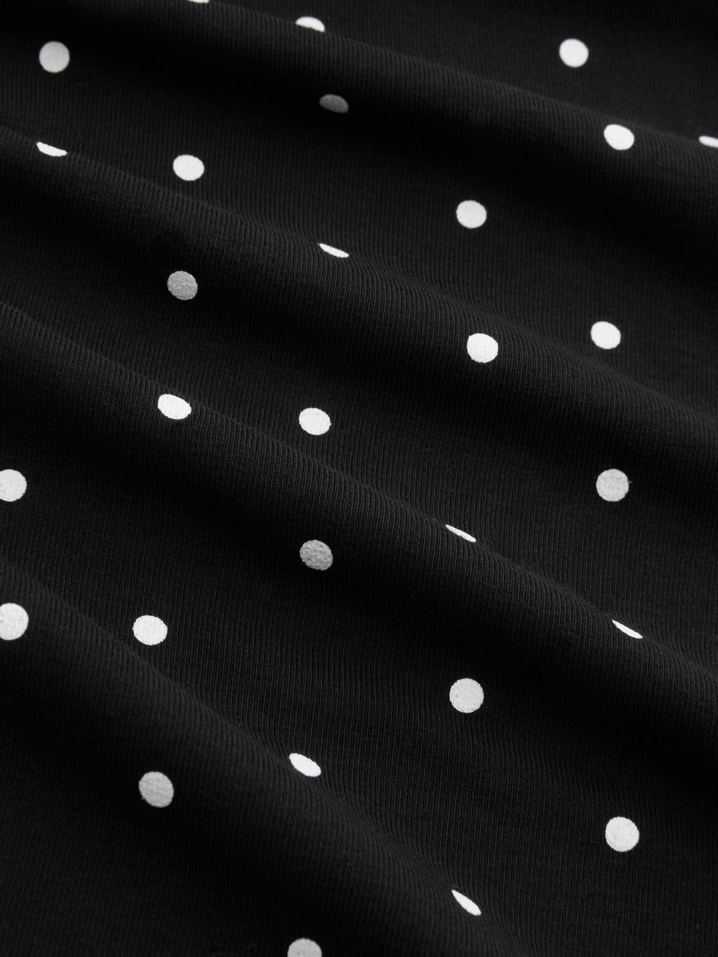 COTTON-BLEND BOAT NECK POLKA DOT RUCHED BELL SLEEVE MINI DRESS