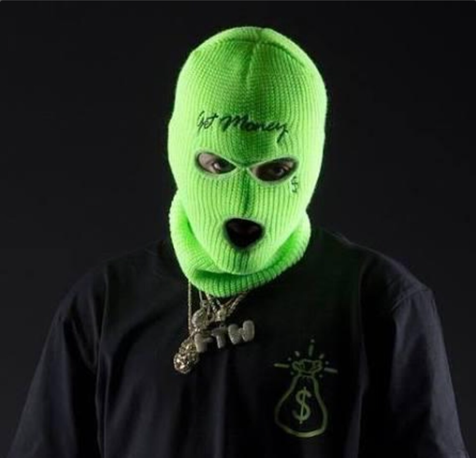 White Knit Gun & Broken Heart Balaclava 193