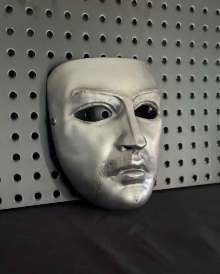 Silver Full-Face Regal Mask – Medieval Royal Accessory 197