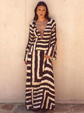 Luxe Striped Ring Linen Dress