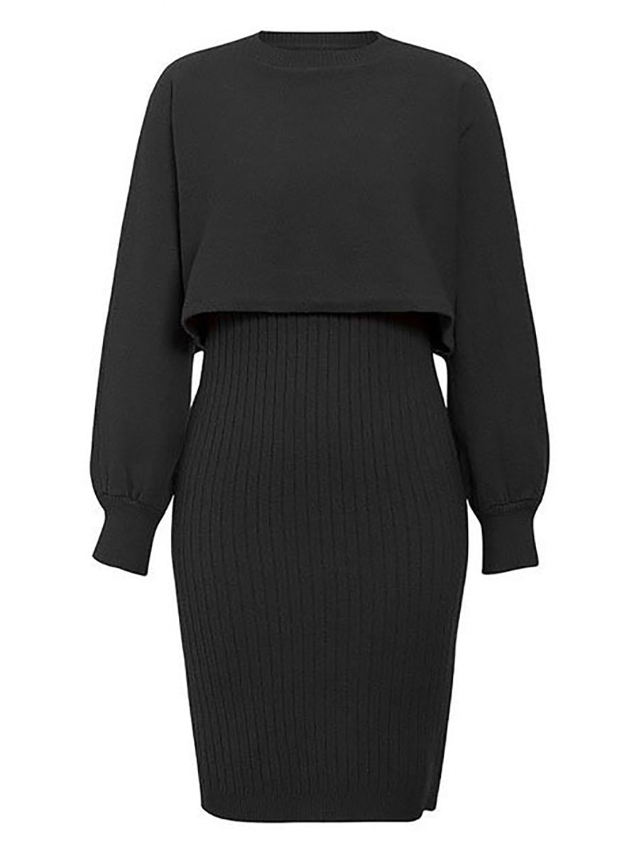 Lunimesd Full Of Surprises Ribbed Knit Midi Dress